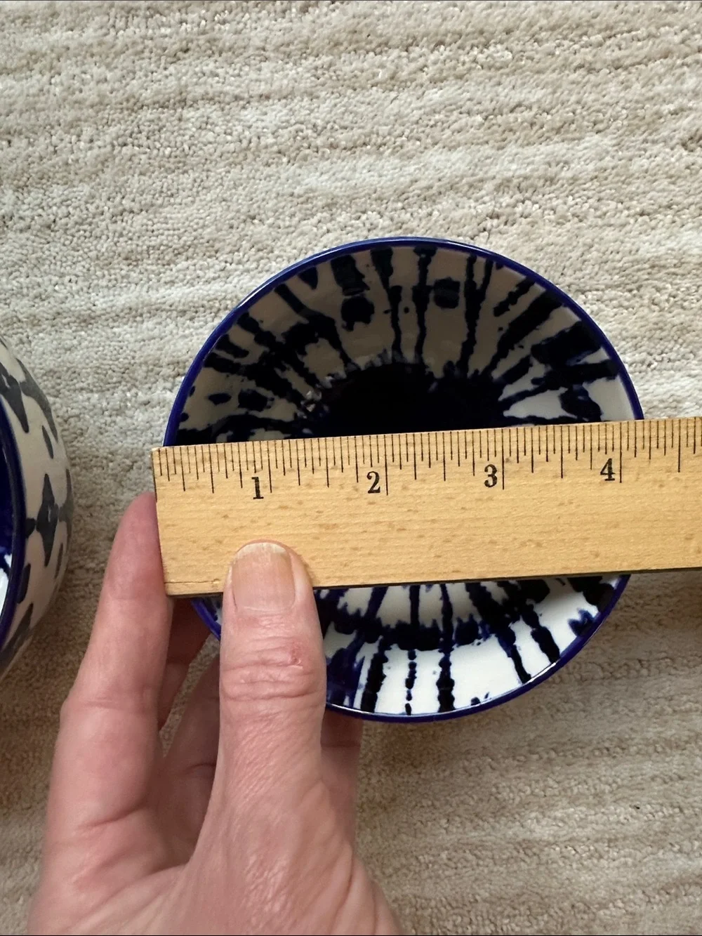 West Elm Indigo Tie Dye Small Nesting Bowls Set of 3 Prep Bowl Cobalt Blue White